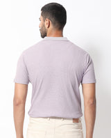 Men's Purple Casual Regular Fit Solid Half Sleeves Polo Tshirt