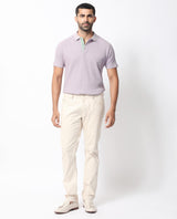 Men's Purple Casual Regular Fit Solid Half Sleeves Polo Tshirt