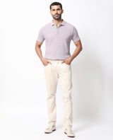 Men's Purple Casual Regular Fit Solid Half Sleeves Polo Tshirt