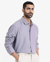 Men's Purple Casual Regular Fit Solid Full Sleeves Shirt