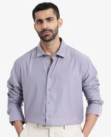 Men's Purple Casual Regular Fit Solid Full Sleeves Shirt