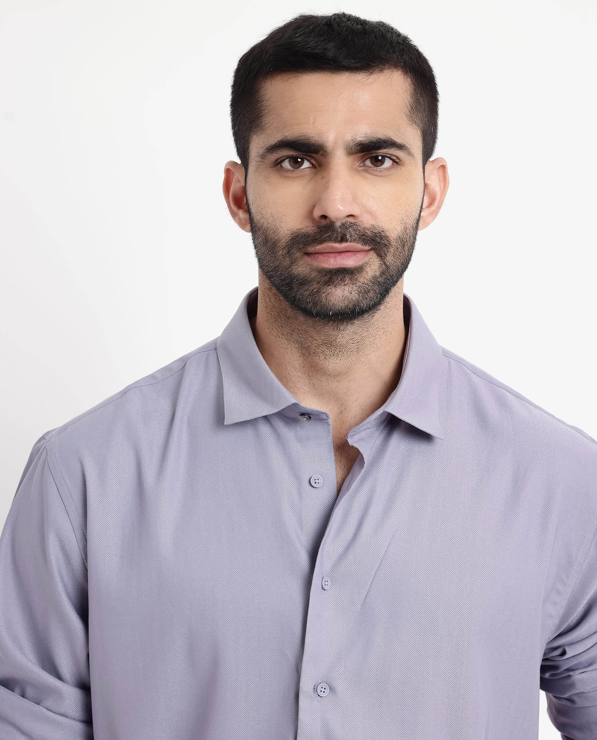 Men's Purple Casual Regular Fit Solid Full Sleeves Shirt