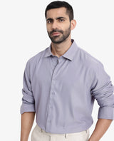 Men's Purple Casual Regular Fit Solid Full Sleeves Shirt