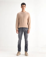 Men's Grey Casual Slim Fit Solid Jeans
