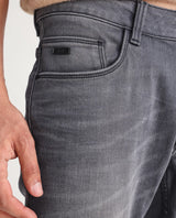 Men's Grey Casual Slim Fit Solid Jeans