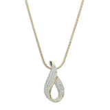 Girls Gold and Rhodium Plated Oval Designer Charm Pendant with Chain