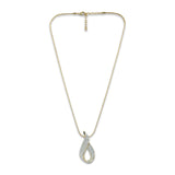 Girls Gold and Rhodium Plated Oval Designer Charm Pendant with Chain