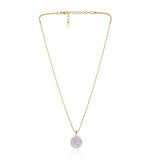 Girls Gold Plated Diamante Circle Minimal Pendant with Chain