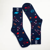 Unisex Midnight Blue Crew Lengh Starry Night Socks