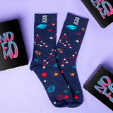 Unisex Multi-Colour Crew Lengh Matrix, Snowflake, Starry Night Socks - Pack of 3