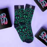 Unisex Multi-Colour Crew Lengh Waves, AI, Woof Socks - Pack of 3