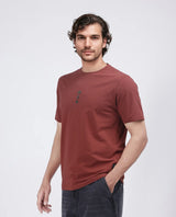 Men's Red Casual Regular Fit Printed Half Sleeves Tshirt