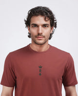 Men's Red Casual Regular Fit Printed Half Sleeves Tshirt