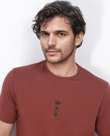 Men's Red Casual Regular Fit Printed Half Sleeves Tshirt