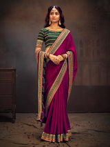Women's Pink Festive Saree