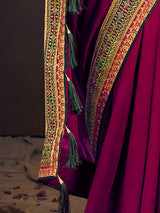 Women's Pink Festive Saree