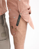 Men's Pink Casual Regular Fit Printed Full Sleeves Shirt