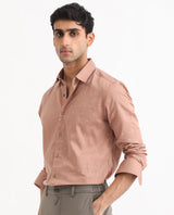 Men's Pink Casual Regular Fit Printed Full Sleeves Shirt