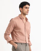 Men's Pink Casual Regular Fit Printed Full Sleeves Shirt