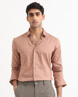 Men's Pink Casual Regular Fit Printed Full Sleeves Shirt