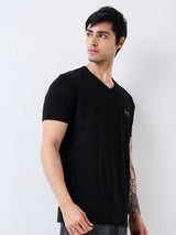 Men's White Casual Slim Fit Solid Tshirt