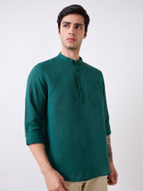 Men's Casual Slim Fit Solid Full Sleeves Kurta