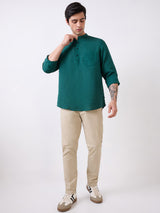 Men's Casual Slim Fit Solid Full Sleeves Kurta