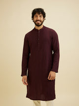 Men's Brown Ethnic Regular Fit Solid Full Sleeves Kurta
