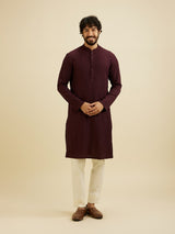 Men's Brown Ethnic Regular Fit Solid Full Sleeves Kurta