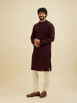 Men's Brown Ethnic Regular Fit Solid Full Sleeves Kurta