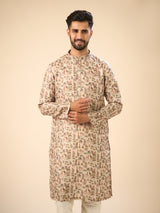 Men's Beige Cotton Splendor Kurta