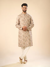 Men's Beige Cotton Splendor Kurta
