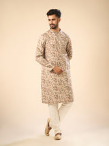 Men's Beige Cotton Splendor Kurta