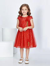 Girls Red Party Wear Dress
