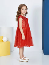 Girls Red Party Wear Dress