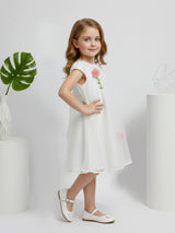 Girls White Party Wear Dress