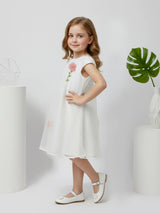 Girls White Party Wear Dress