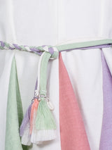 Girls Cream Casual Dress With Belt