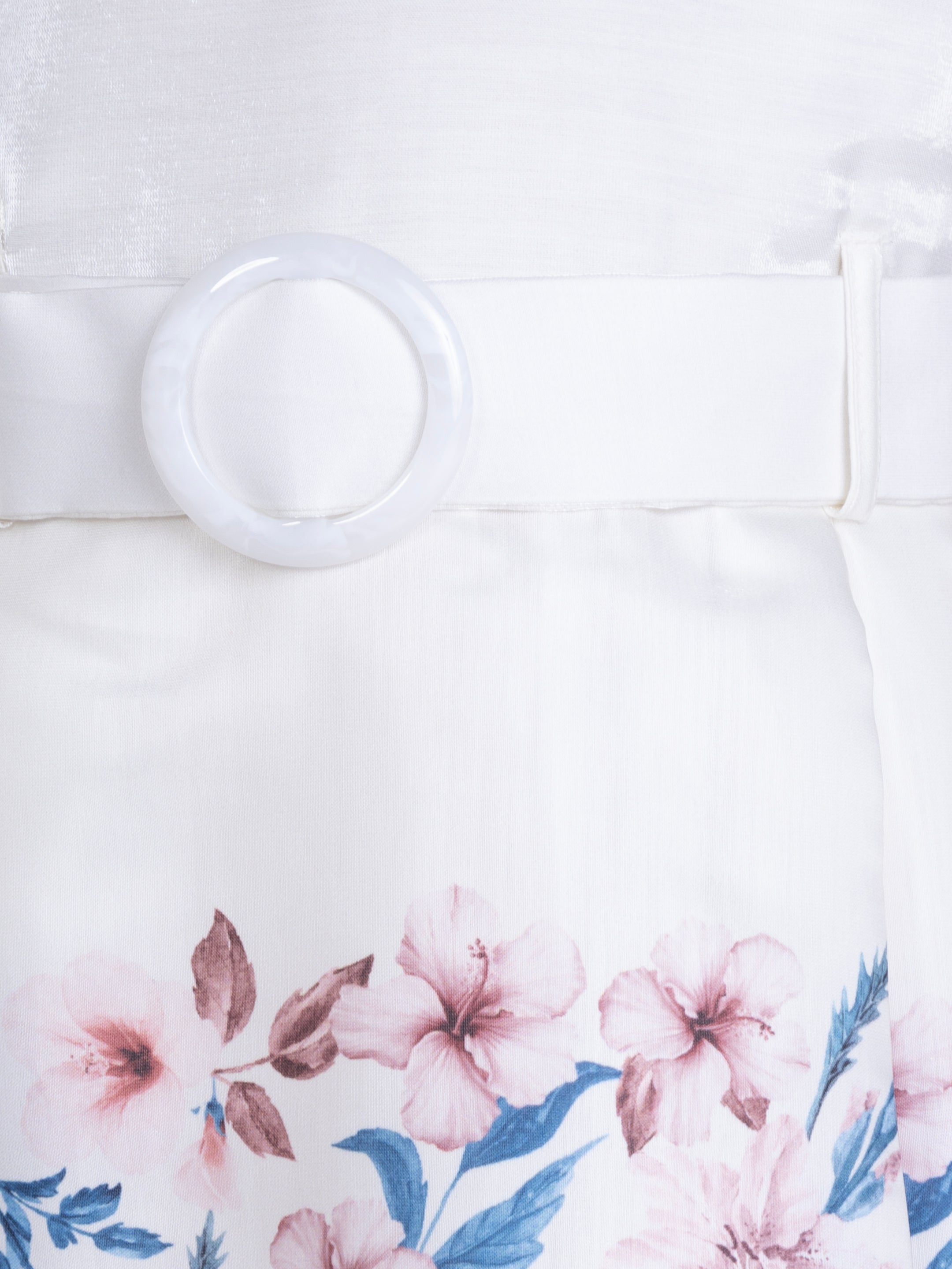 Girls Cream Party Wear Dress with Belt