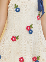 Girls Beige Casual Sleeveless Dress