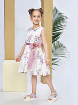 Girls Pink Casual Dress with Belt