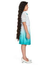 Girls Blue Party Wear Dress With Belt