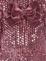 Girls Pink Party Wear Dress With Purse