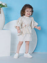 Girls Beige Party Wear Dress