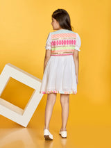 Girls White Festive Dress with Jacket