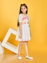 Girls White Festive Dress with Jacket