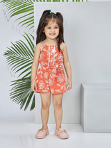 Girls Rust Casual Jumpsuit