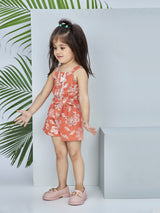 Girls Rust Casual Jumpsuit