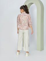 Girls Cream Casual Jacket, Top with Pants