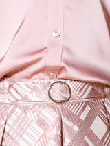 Girls Pink Party Wear Top With Skirt